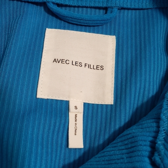 EC Avec Les Filles Bright Blue Wide Rail Corduroy Jacket Size Small, Casual - Picture 3 of 10